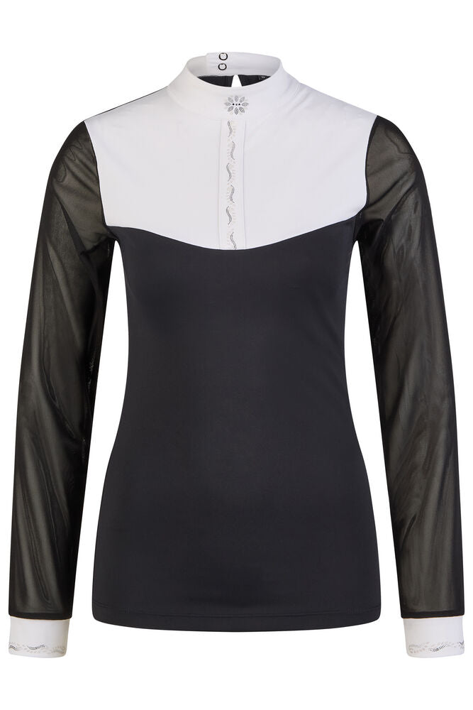 Pieces PCKITTE ZIP T-NECK - T-shirt à manches longues - black/noir Pieces PCKITTE ZIP T-NECK - T-shirt à manches longues - black/noir
